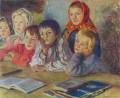 Niños en una clase Nikolay Belsky ruso